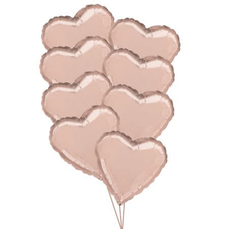 Eight Rose Gold Heart Balloon Bouquet I Helium Balloons Collection Ruislip I My Dream Party Shop