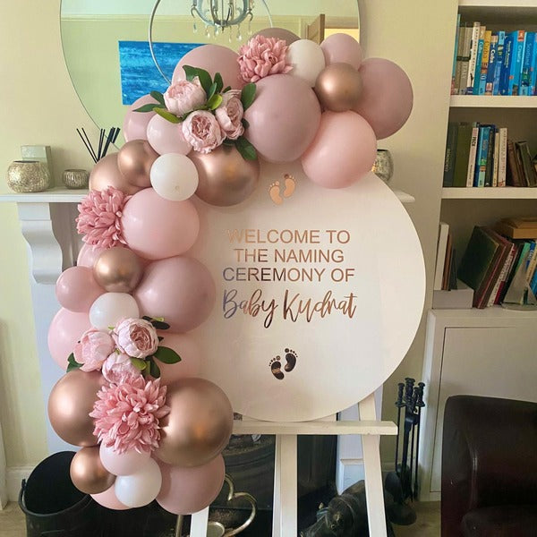 Rose Gold Baby Naming Ceremony Balloon Easel I My Dream Party Shop Ruislip