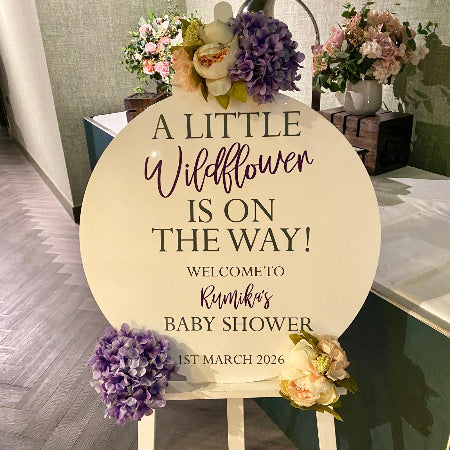 Wildflower Baby Shower Welcome Sign I Baby Shower Balloons Ruislip I My Dream Party Shop