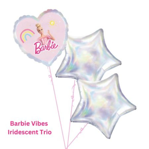 Barbie Vibes Heart Trio Helium Balloons I Balloons for Collection Ruislip I My Dream Party Shop
