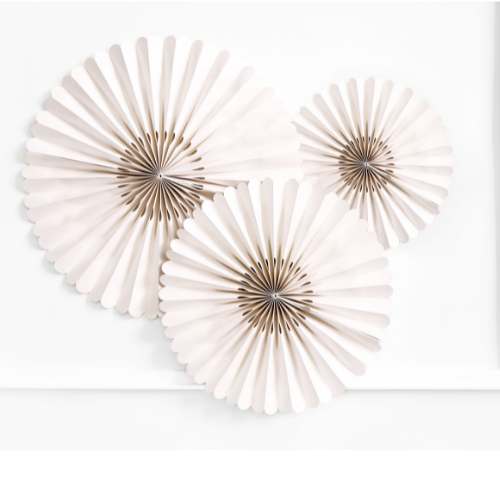 Beige Rosette Fans I Modern Party Supplies and Decorations I My Dream Party Shop UK