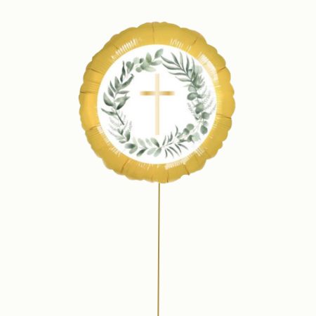 Botanical Leaves Gold Cross Helium Balloon I Balloons for Collection Ruislip I My Dream Party Shop