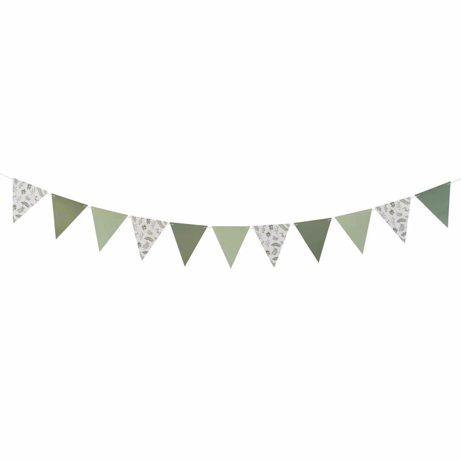 Botanical Sage Green Flag Garland I Botanical Party Decorations I My Dream Party Shop UK