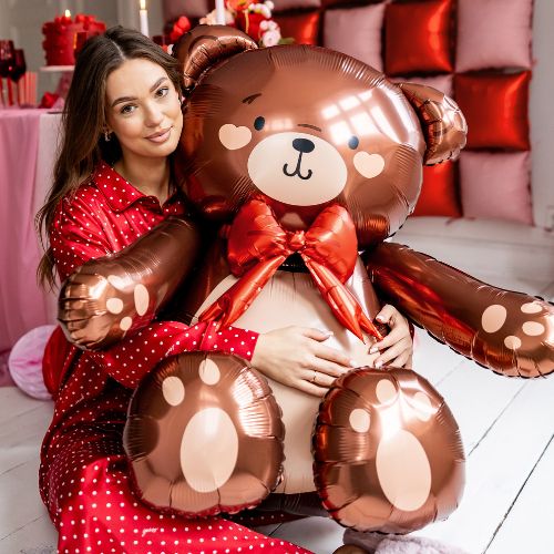 Giant Brown Sitting Bear Balloon I Baby Shower Balloons I My Dream Party Shop UK