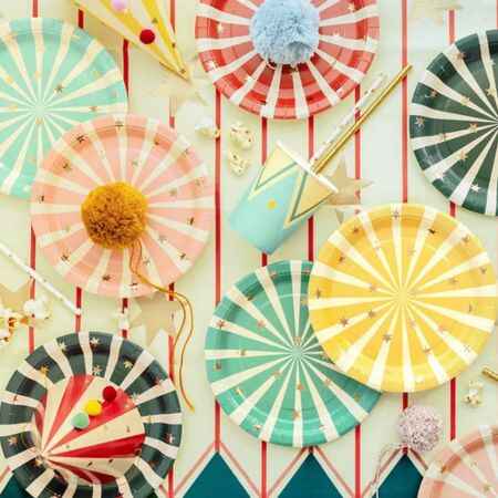 Small Stripey Circus Party Plates I Circus Party Decorations I My Dream Party Shop UK