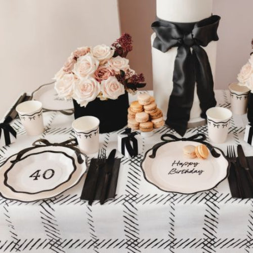 Small Cream 40th Birthday Party Plates I 40th Birthday Party Supplies I My Dream Party Shop UK