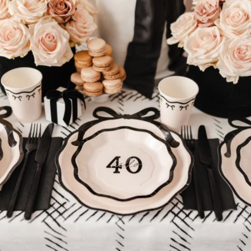 Small Cream 40th Party Plates I 40th Birthday Party Supplies I My Dream Party Shop UK
