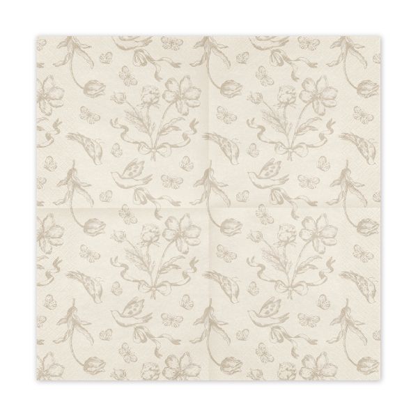 Cream Floral Party Napkins I Neutral Baby Shower Party Decorations I My Dream Party Shop UK