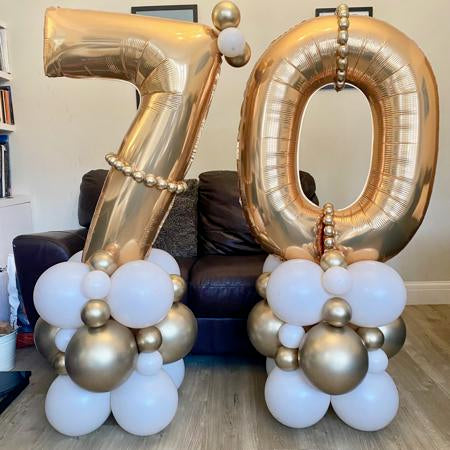 Cream and Gold 70 Number Columns For Collection Ruislip I My Dream Party Shop