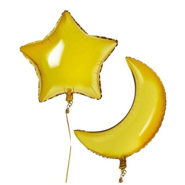 Gold Star and Moon Balloon Set I Baby Shower Decorations I My Dream Party Shop UK