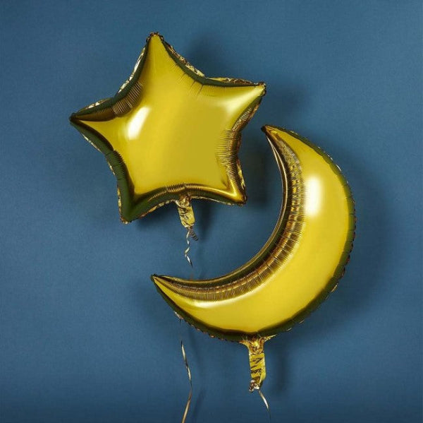 Gold Star and Moon Balloon Set I EID Party Decorations I My Dream Party Shop UK