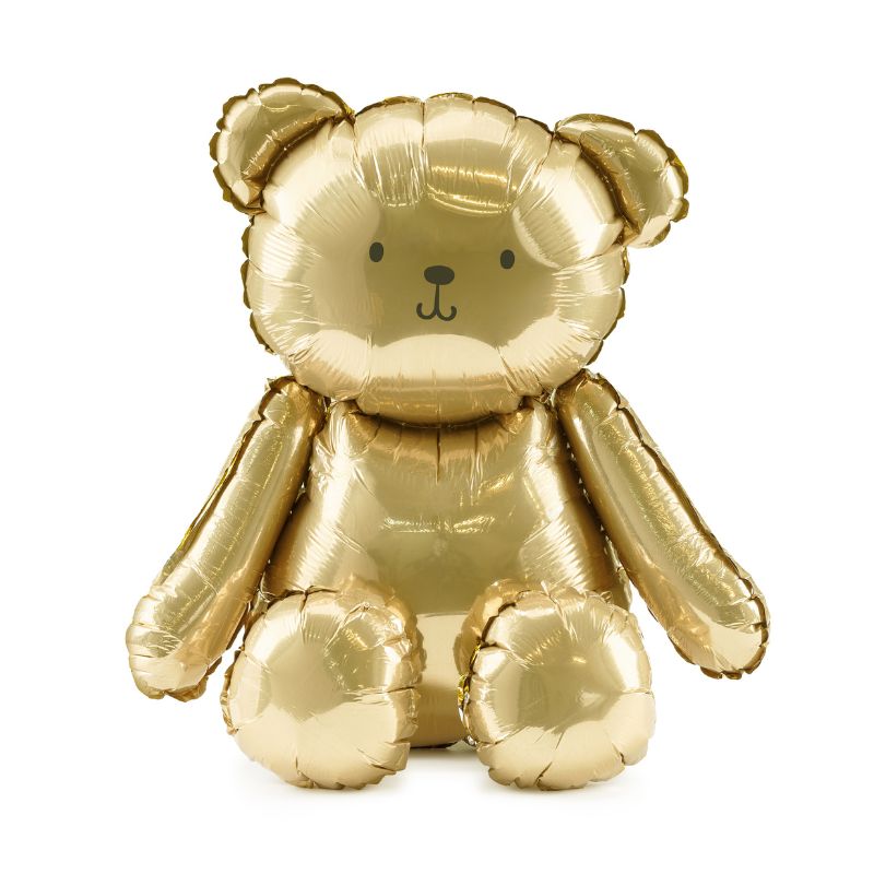 Small Gold Sitting Teddy Bear Balloon I Teddy Bear Party Supplies I My Dream Party Shop UK