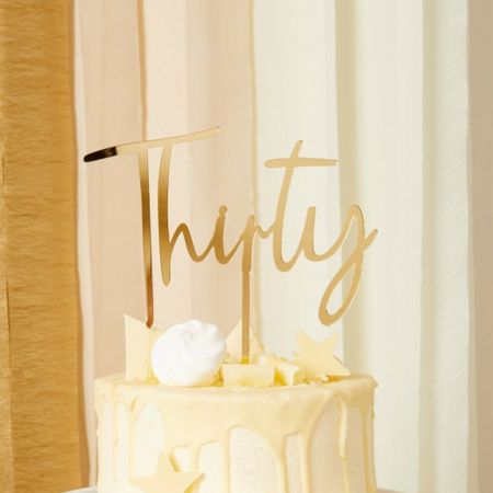 Gold Thirty Cake Topper I 30th Birthday Party Decorations I My Dream Party Shop UK