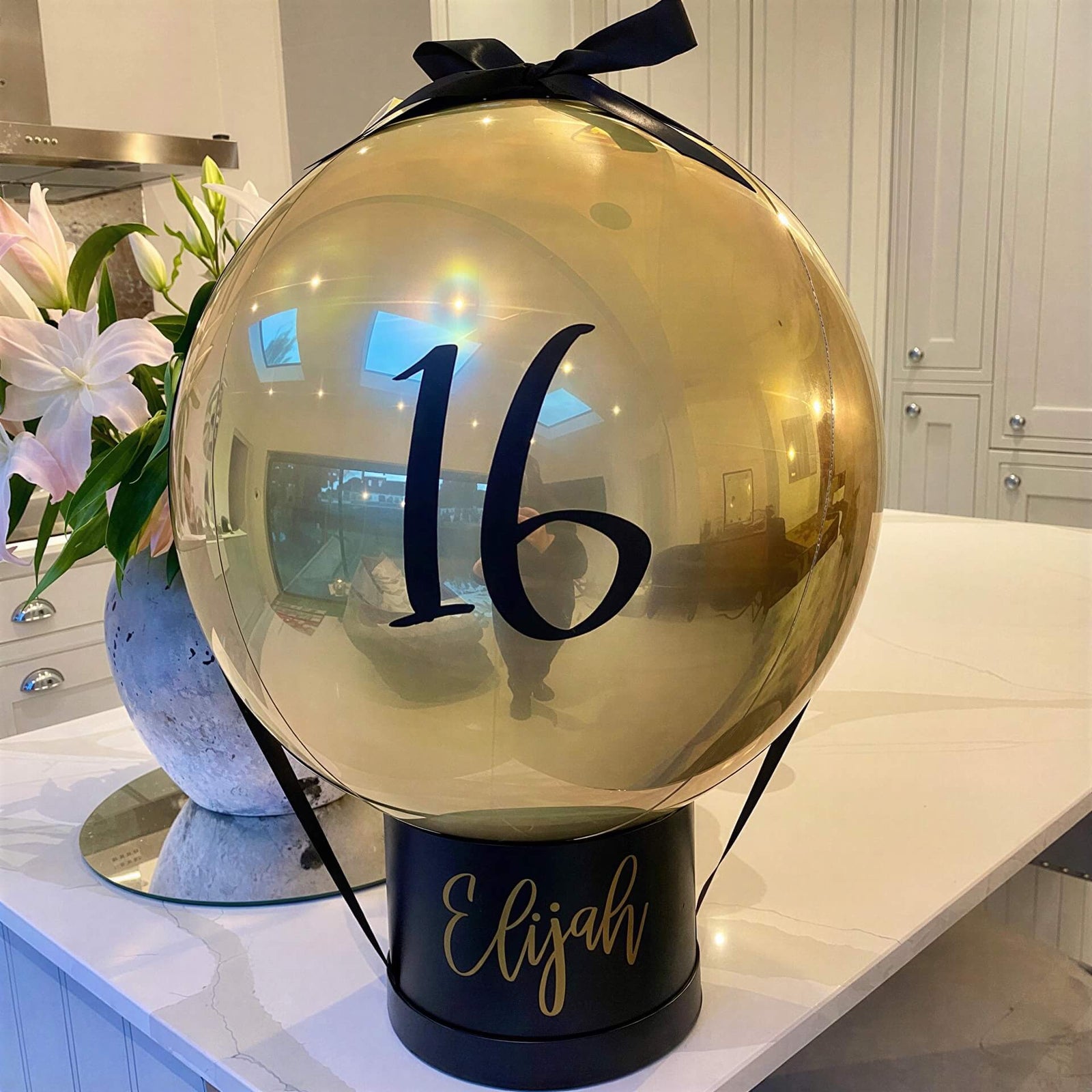 Black and Gold Pop Up Money Gift Balloon I My Dream Party Shop Ruislip