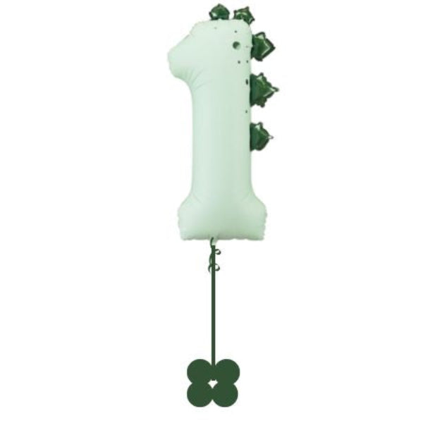 Green Dinosaur Number One Helium Balloon Dinosaur I Helium Balloons Ruislip I My Dream Party Shop