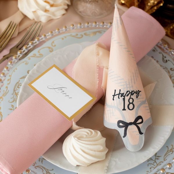 Cream Happy 18th Birthday Napkins I 18th Birthday Party Decorations I My Dream Party Shop