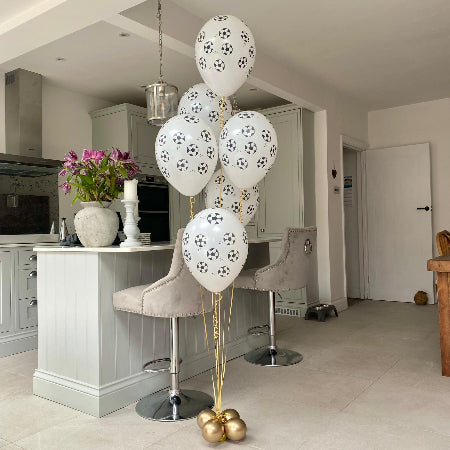 Helium Football Latex Balloon Bouquet x 6 I Football Party Balloons Ruislip I My Dream Party Shop