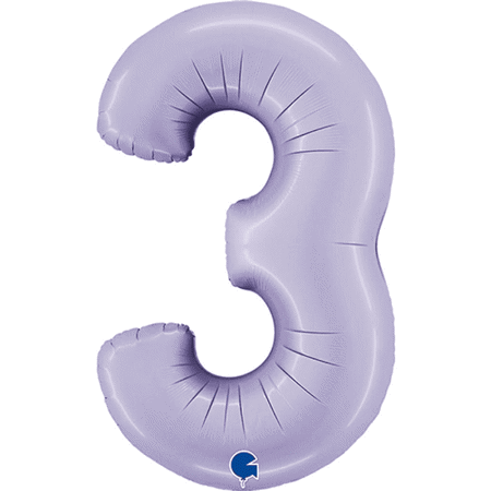 Helium Inflated Lilac Number Three Balloon I My Dream Party Shop Ruislip