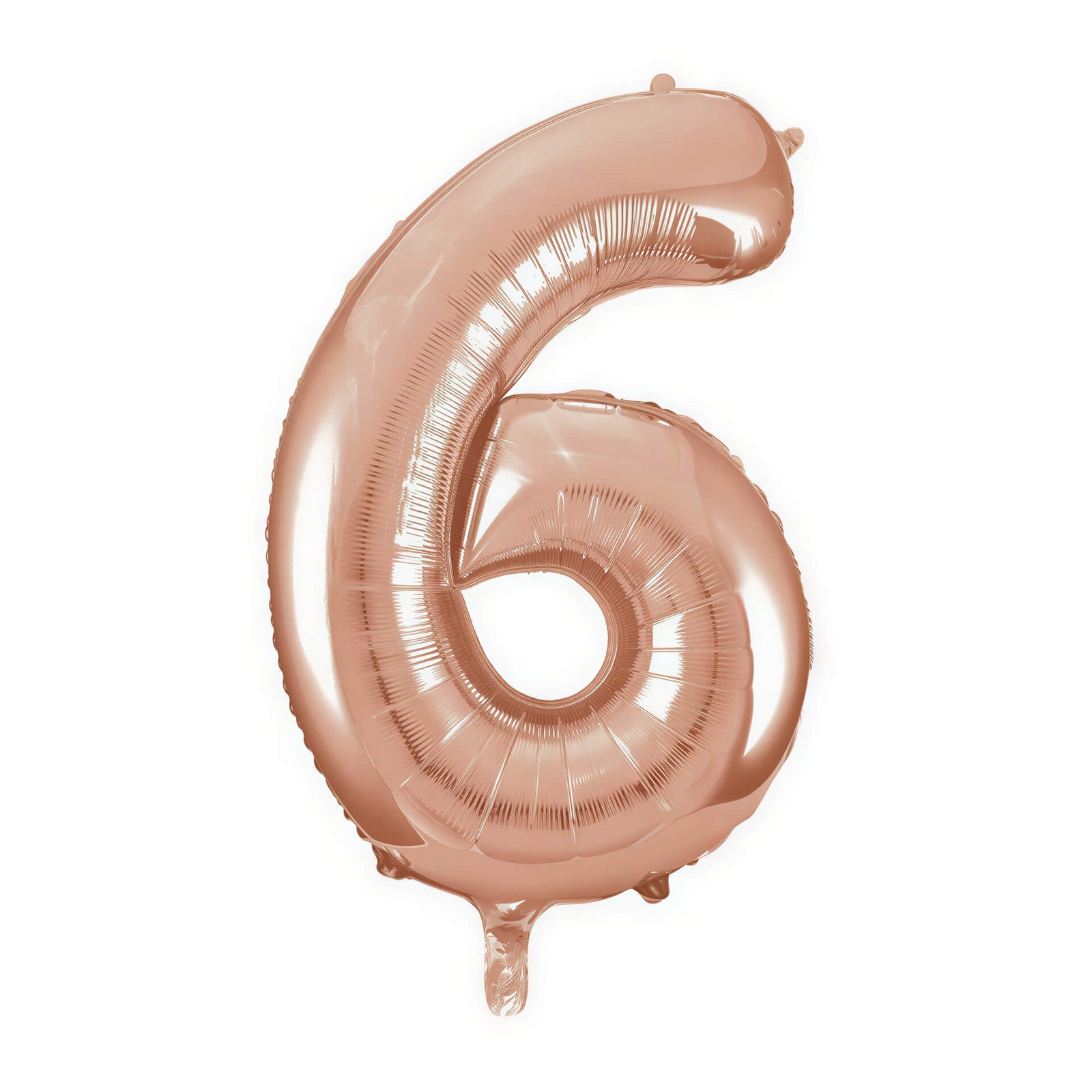 Helium Inflated Rose Gold Number Six Balloon 34 Inches for Collection Ruislip I My Dream Party Shop