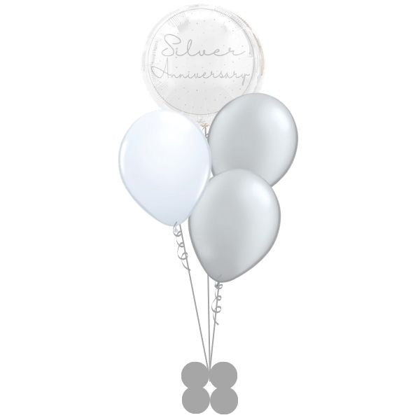 Silver Anniversary and Latex Helium Balloons I Silver Anniversary Party I My Dream Party Shop UK