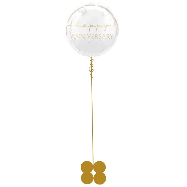 Helium Happy Anniversary Foil Balloon on a Weight I My Dream Party Shop Ruislip