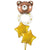 Helium Teddy Bear Rattle and 2 Star Balloon Bouquet I My Dream Party Shop Ruislip