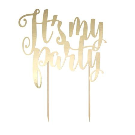 It's My Party Gold Cake Topper I Gold Cake Decorations I My Dream Party Shop UK