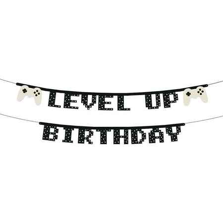 Level Up Birthday Gamer Party Garland I Gamer Party Supplies I My Dream Party Shop UK