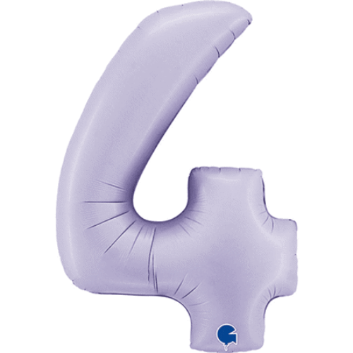 Giant Lilac Number Four Balloon 40 Inches I Foil Number Balloons I My Dream Party Shop UK