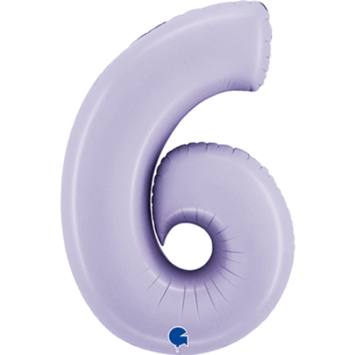 Giant Lilac Number Six Balloon 40 Inches I Foil Number Balloons I My Dream Party Shop UK