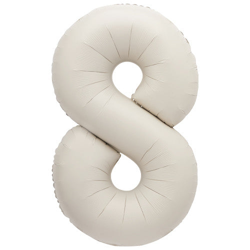 Matt Cream Foil Number Eight Balloon 34 Inches I Milestone Birthday Balloons I My Dream Party Shop
