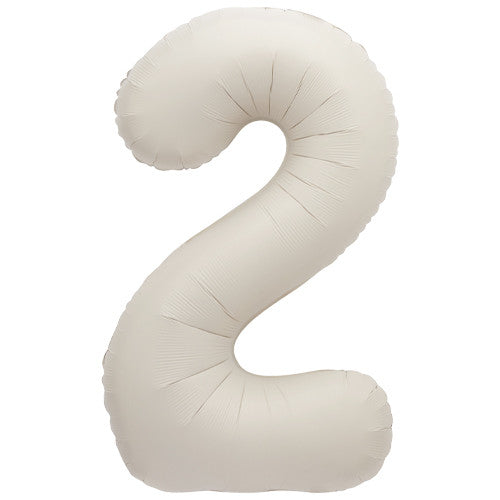 Matt Cream Foil Number Two Balloon 34 Inches I Milestone Birthday Balloons I My Dream Party Shop UK