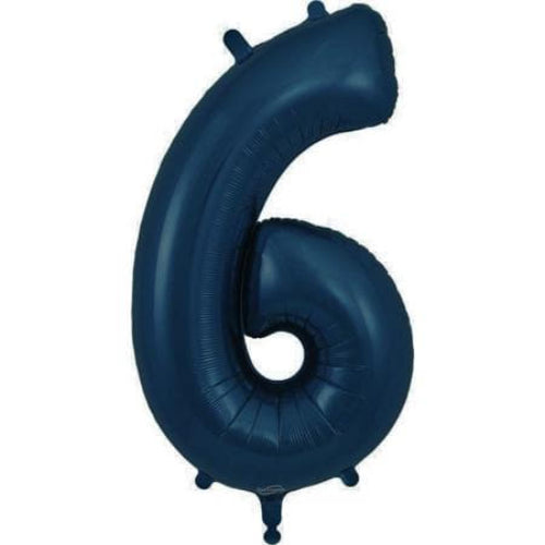 Giant Navy Number Six Balloon 34 Inches I My Dream Party Shop UK