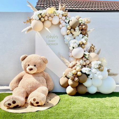 Neutral Boho Teddy Bear Balloon Sailboard Installation I My Dream Party Shop Ruislip