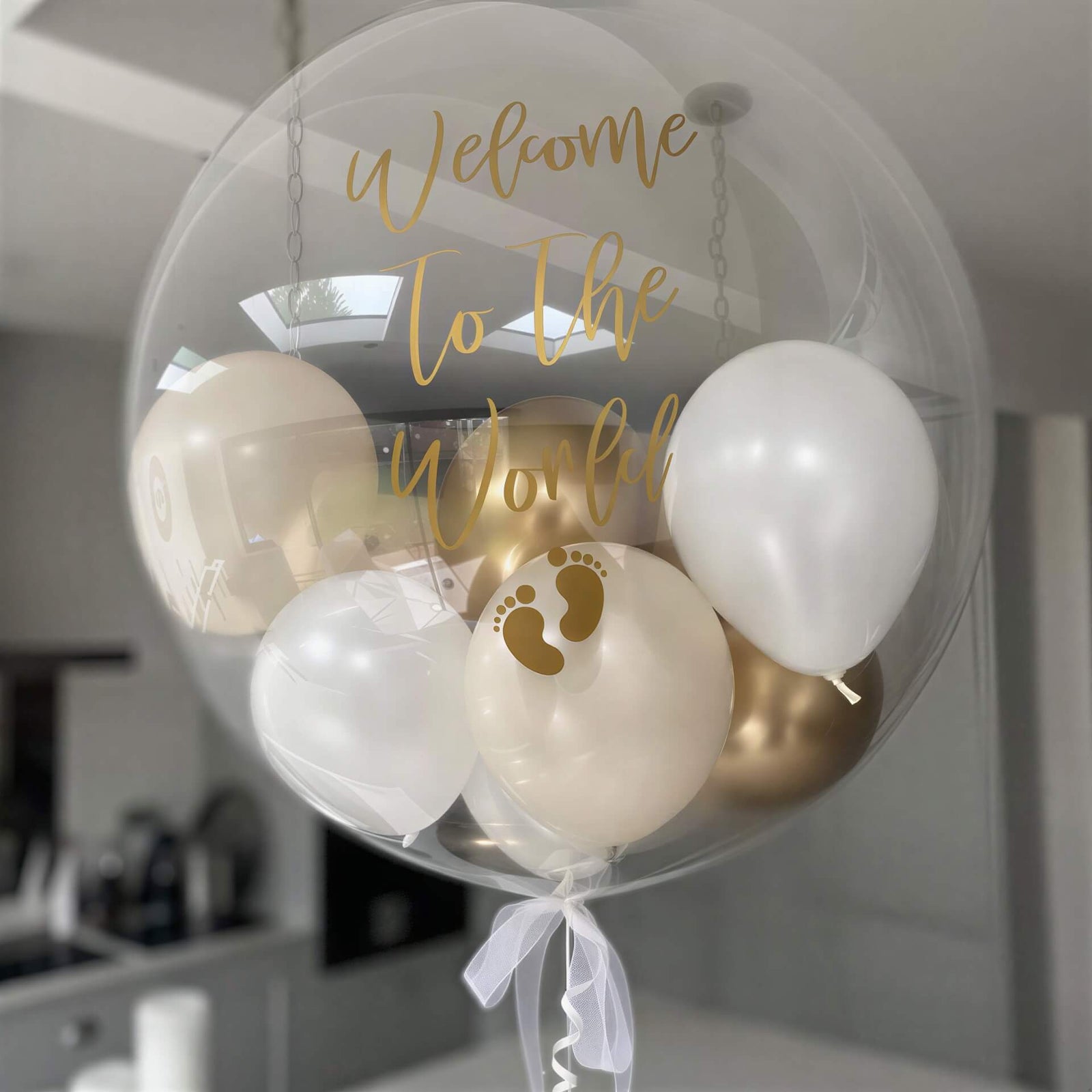 Personalised New Baby Bubble Helium Balloon I My Dream Party Shop Ruislip