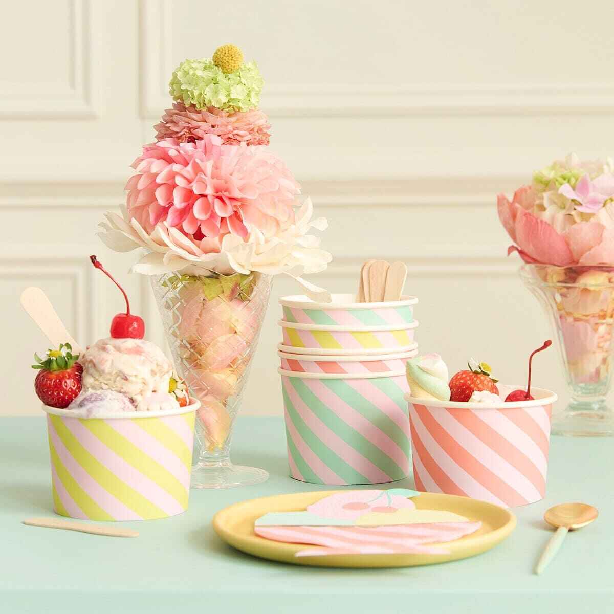 Meri Meri Ice Cream Cups and Spoons I Ice Cream Party Decorations I My Dream Party Shop UK