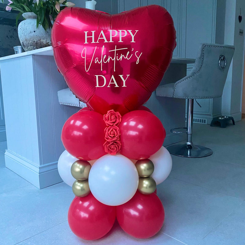 Personalised Giant Heart Balloon Column I Balloons for Collection Ruislip I My Dream Party Shop
