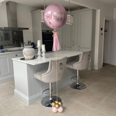 Pastel Pink Personalised Blue Peter Rabbit Orbz I Helium Birthday Balloons I My Dream Party Shop