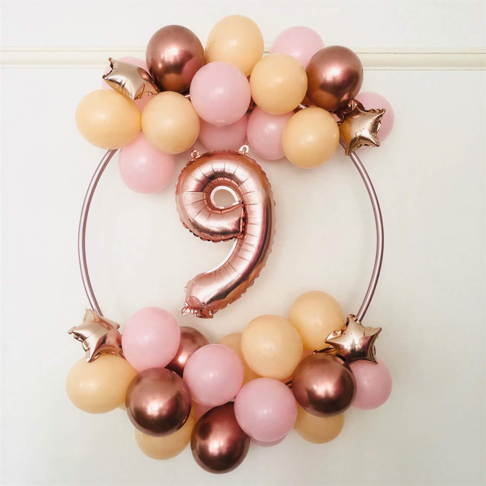 Rose Gold One and Blush Balloon Hoop Decoration I My Dream Party Shop Ruislip