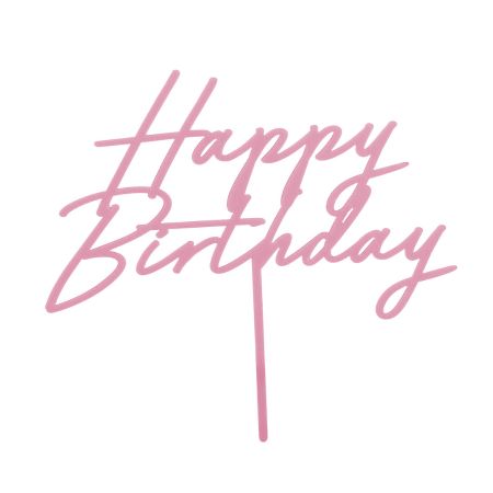 Pink Acrylic Happy Birthday Cake Topper I Pink Party Supplies I My Dream Party Shop UK