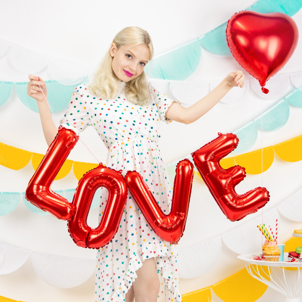 Red Love Balloon Bunting I Engagement Party Balloons I My Dream Party Shop UK
