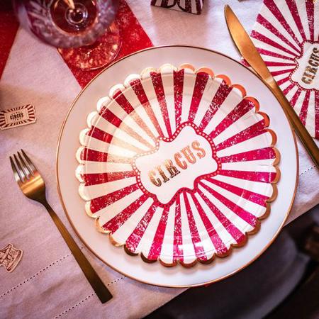Vintage Striped Circus Plates I Circus Party Decorations I My Dream Party Shop UK
