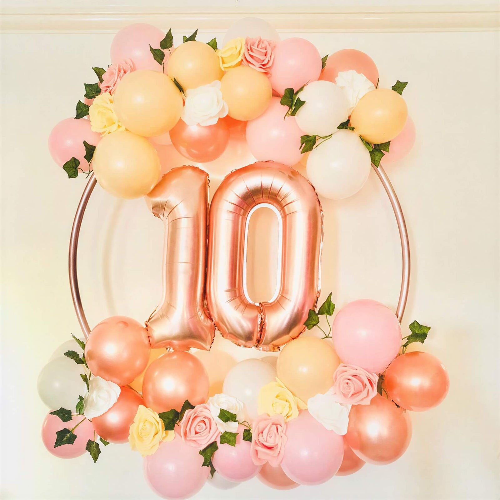 Ten Rose Gold Hoop Decoration I Balloon Decorations I My Dream Party Shop Ruislip