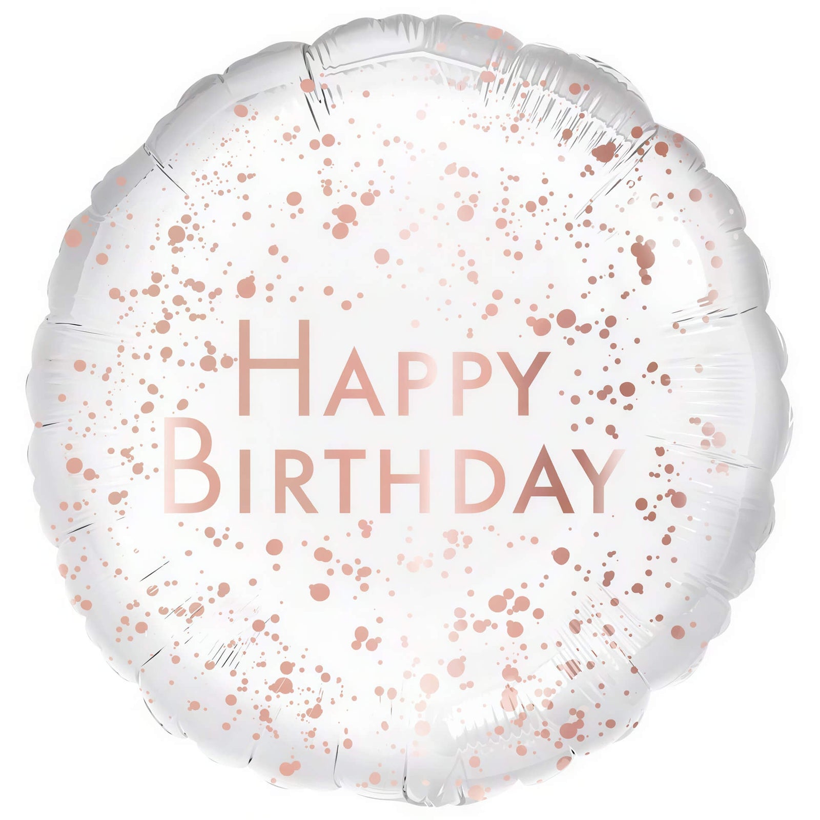 Rose Gold Confetti Helium Happy Birthday Balloon I My Dream Party Shop