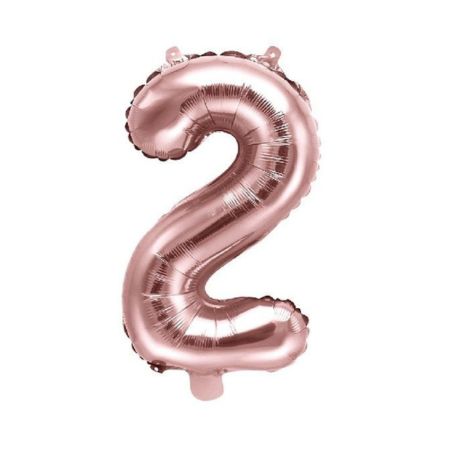 Small Rose Gold Number 2 Balloon 14 inches I Rose Gold Foil Numbers Balloons I UK