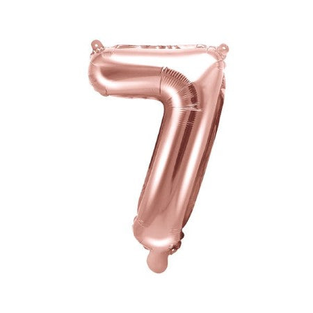 Small Rose Gold Number 7 Balloon 14 inches I Rose Gold Foil Numbers Balloons I UK