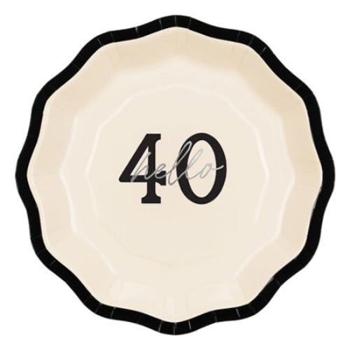 Small Hello 40 Party Plates I 40th Birthday Party Supplies I My Dream Party Shop UK