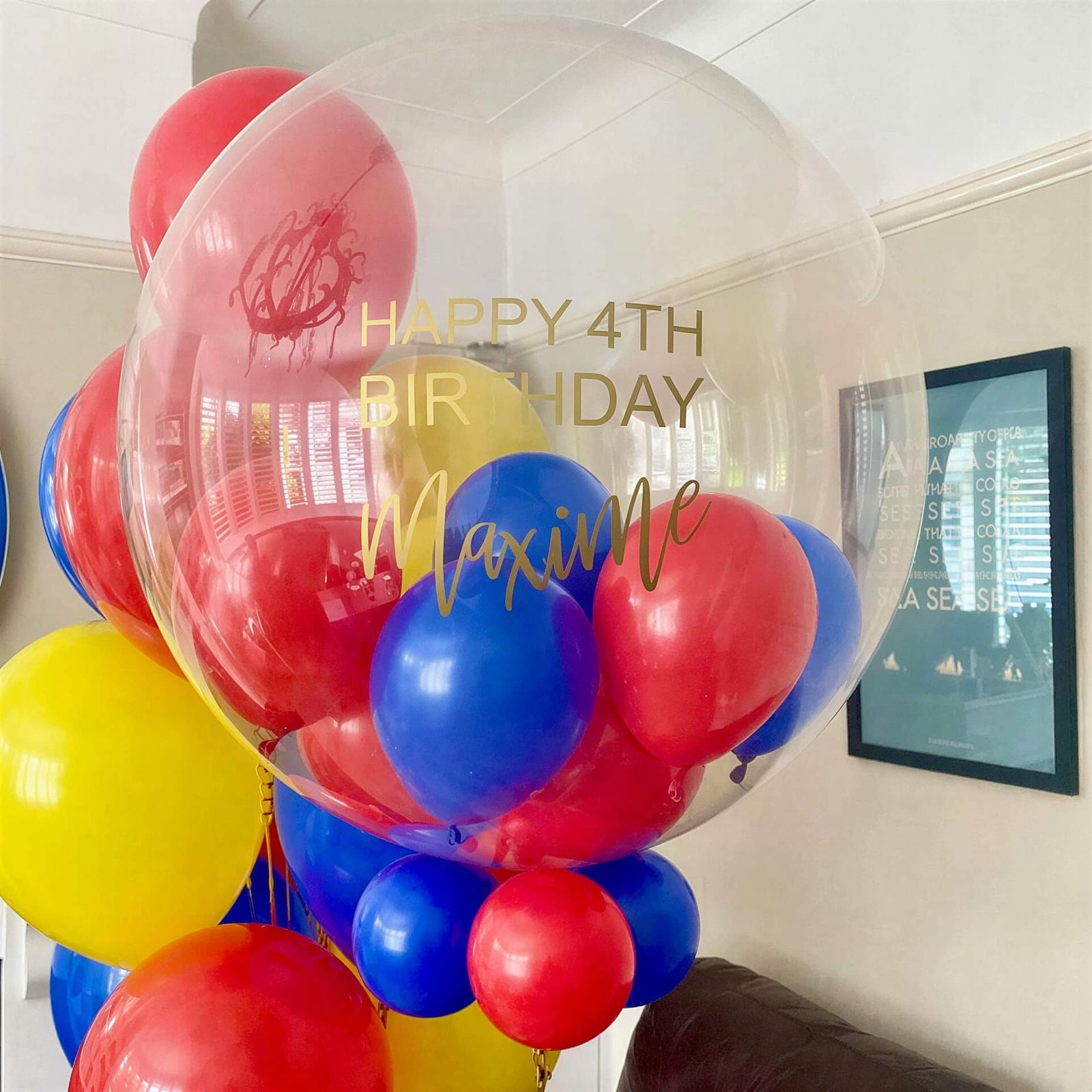 Boy Racer Personalised Bubble Balloon I Children's Helium Balloons I My Dream Party Shop Ruislip
