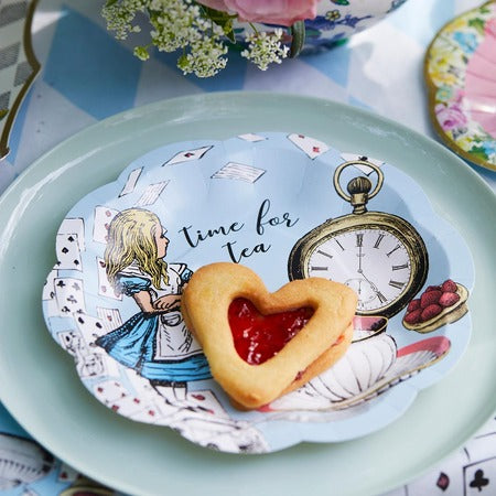 Small Alice in Wonderland Blue Plates I Alice Party Supplies I My Dream Party Shop UK