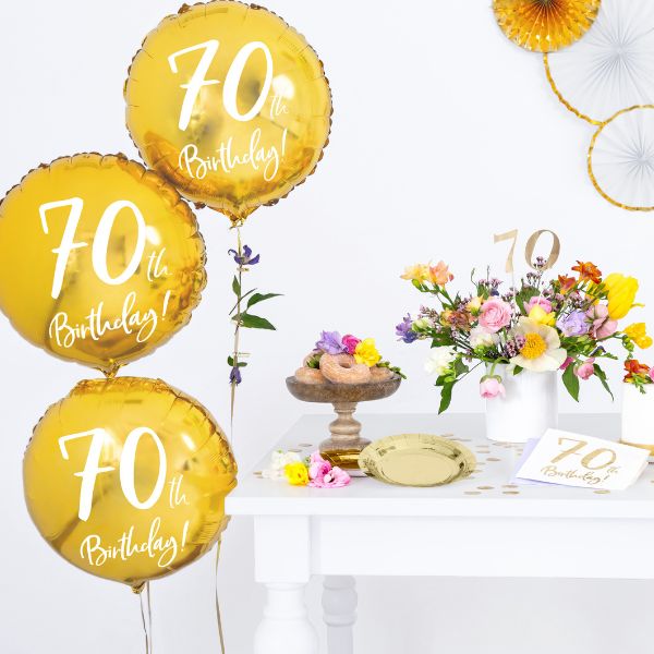 White and Gold 70th Birthday Napkins I 70th Birthday Party Supplies I My Dream Party Shop UK